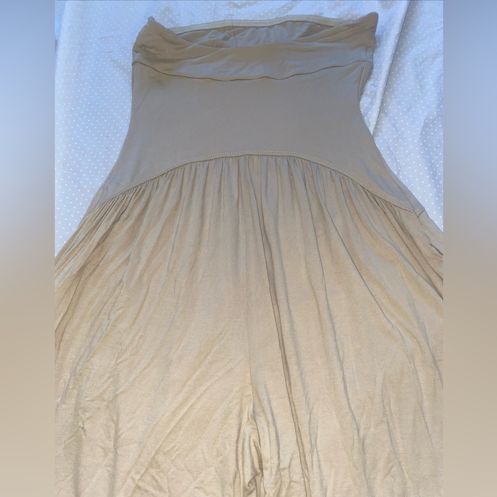 Free People Free-est Mora Drop Waist One Piece Jumpsuit Taupe Size S New Pockets - Picture 10 of 12